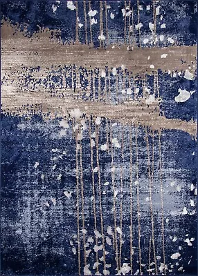 Momeni Monterey Polyester And Polypropylene Blue Area Rug 3'3  X 5' • $41