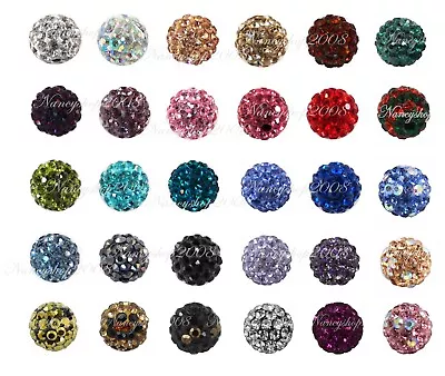 £3.10 • Buy 5/10/20 10mm Crystal Paved Clay Disco Ball Shamballa Beads For Bracelets New2023
