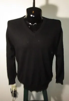 Men's  Made In Nepal  Black 100% Pashmina V-Neck Sweater Size L • $52
