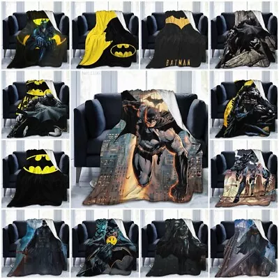 Kids Batman 3D Fleece Blanket Throw Sofa Warm Soft Blanket Flannel Rugs Gift • $20.59