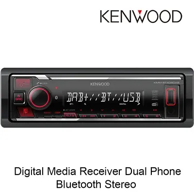 Kenwood KMM-BT408DAB - Mechless Media Player Bluetooth DAB USB Car Stereo • £116.99