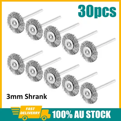 30X Stainless Steel Wire Brush Set Dremel Tool Rotary Die Grinder Removal Wheel • $18.90