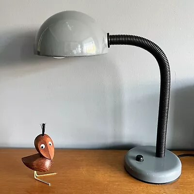 Vintage 1980s Habitat Grey Gooseneck Desk Lamp Side Light Retro • £30