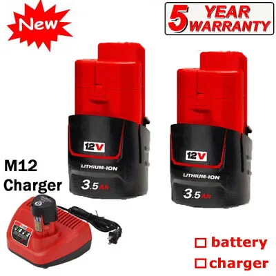 2X For Milwaukee M12 48-11-2460 LITHIUM ION XC Extended Capacity Battery&Charger • $13.92