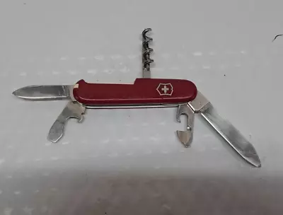 Vintage Red  Victorinox Swiss Army Knife Victoria Officer Suisse Read 10/4/16 • $15.29