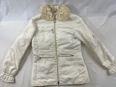 Moncler Grenoble White Ivory Coat Jacket Girls Size 8 France Made Ski Snow Fur • $199.99