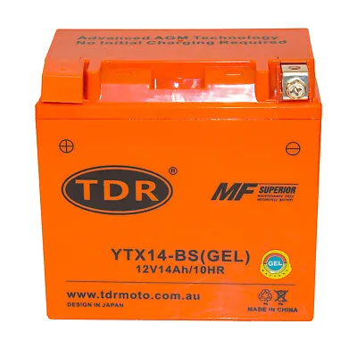 YTX14-BS GEL BATTERY For Kawasaki W650 VN800 DRIFTER ZRX1100 NINJA ZX11 ZZR1200  • $67.45