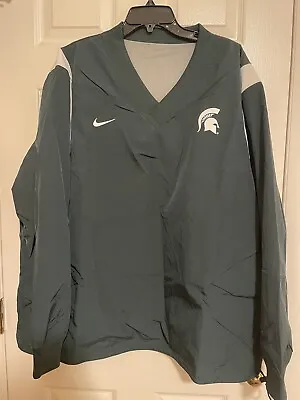 Nike Mens XXL Michigan State Spartans On Field Sideline Athletic V-Neck Pullover • $180