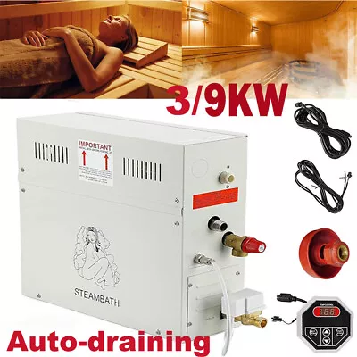 3/9KW PRO Steam Bath Spa Generator With Waterproof Control & Auto Drain 95-131℉ • $239.99