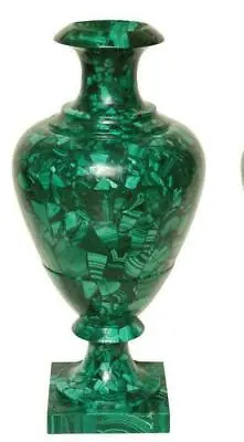 12  Marble Flower Vase Pot Mosaic Inlay Green Malachite Semi Precious Stone • $787