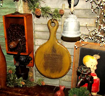 Primitive Antique Vtg Style Hand Made Gold Chopping Cutting Cheese Bread Board • $24.95