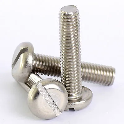 10 Pack Stainless Slot Pan Head Machine Screw Slotted M1.6 M2 M2.5 M3 M4 M5 M6 • £2.21