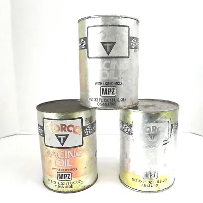 Vintage Lot Of 3 Torco Racing Oil Mpz Cans 1 Quart Full Pre Owned Collectable  • $53.97