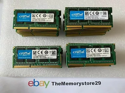 Crucial 4GB 8GB 16GB 1600MHz  Laptop Notebook DDR3 Memory RAM 204Pin SODIMM Lot • £7.99