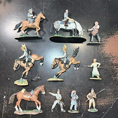 8x Britains/1x Conte Civil War Metal Miniatures Confederate Cavalry Infantry Lot • $112.49