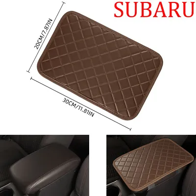 For SUBARU Car PU Leather Racing Armrest Cushion Pad Center Console Cover BROWN • $1.99