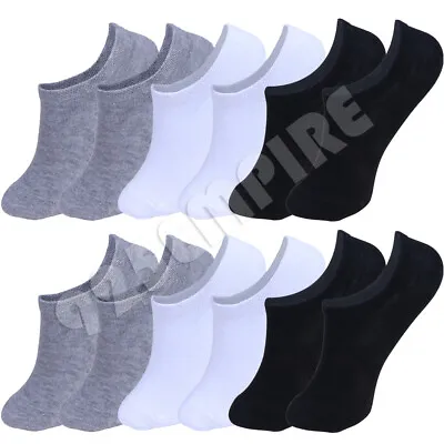 Men No Show Socks Black/White/Grey Mixed Liner Invisible Low Cut Size:9-11/10-12 • $8.99