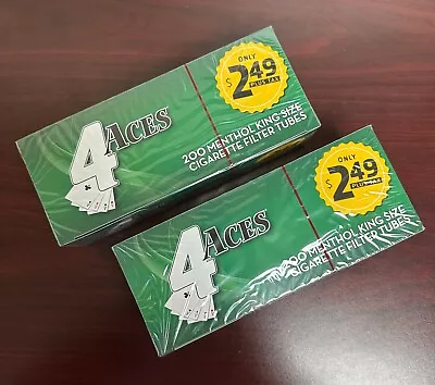 4ACES Menthol King Size Cigarette Tubes ~2 Packs • $11.25