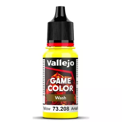 Vallejo Game Colour Yellow Wash Paint 18ml Dropper Bottle 73208 • £4.49