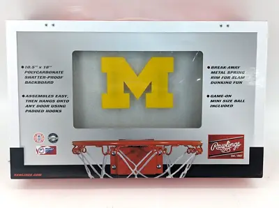 Rawlings NCAA Over-the-Door Basketball Hoop Set University Michigan Wolverines • $29.99