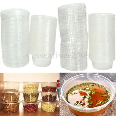 4oz H/Duty Clear Plastic Chutney Cups With Lids/Sauce Pots/Deli Pots/Desserts • £19.50