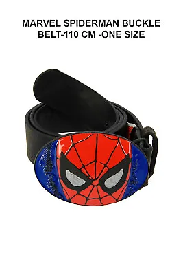Marvel Spiderman Buckle Belt-110 CM-One Size/Spiderman PU Leather Belt Boys Gift • £14.99