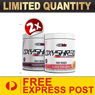 $113 • Buy 2x Oxyshred By Ehplabs 60 Serve Thermogenic Fat Burning Weight Loss Express