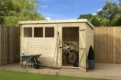 Empire 1500 Pent Garden Shed 9X7  SHIPLAP T&G WINDOWS PRESSURE TREATED DOOR RIGH • £841.80