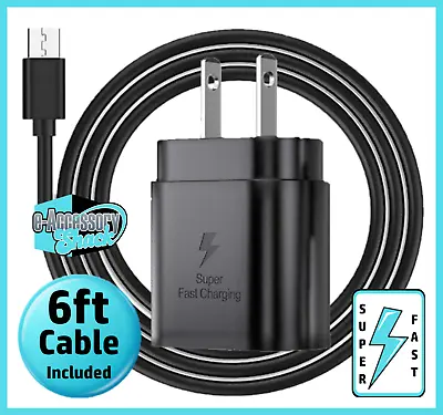 25w Type USB-C Super Fast Wall Charger+6FT Cable Samsung Galaxy S23 S22 S21 S20 • $5.35