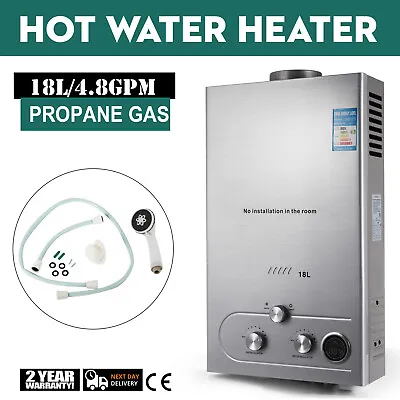 $178.80 • Buy 18L Portable Tankless Hot Water Heater Campers Propane Gas LPG Instant 5GPM