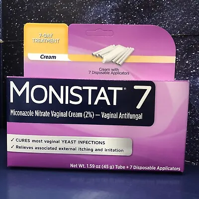 Monistat 7 Vaginal Antifungal Cream Disposable Applicators 1.59 Oz Exp 06/24 • $16.88