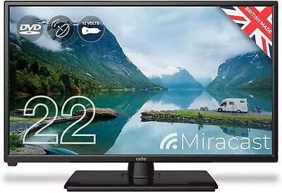 CELLO 22  INCH 12V/240V LED TV DVD FREEVIEW HD  SAT USB & Miracast CARAVAN TV • £254.99