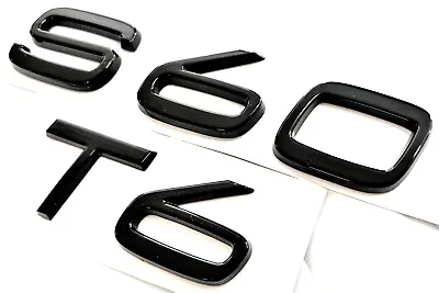 Black S60 + T6 Fit Volvo S60 Rear Trunk Nameplate Emblem Badge Letters Number • $25.95
