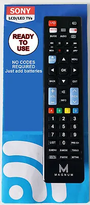£5.99 • Buy Sony Remote Control A Universal Replacement That Works All Sony Tv Models