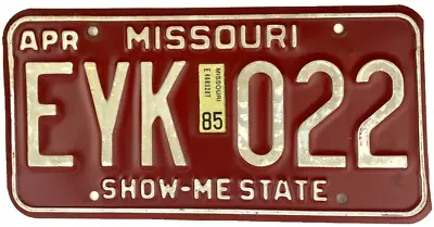 Vintage Missouri 1985 Auto License Plate Garage Man Cave Wall Decor Collectors • $23.95