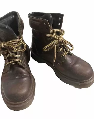 Vtg Dr. Doc Martens 8459 AW004 Brown Leather Boots England Size: UK 5 US 6 • $69.99