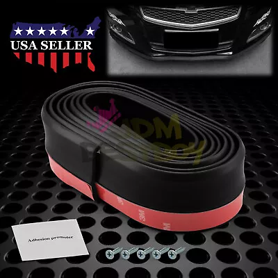 Universal Black PU Rubber Front Bumper Lip Splitter Spoiler Chin Body Air Wing • $17.99