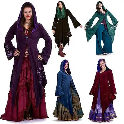 Velvet Faery Goddess Jacket Boho Goa Psy Trance Coat Plus Size Pagan Clothing • £75