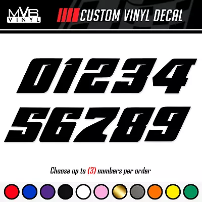 Racing Numbers Vinyl Decal Sticker | Dirt Bike Plate Number BMX Competition 502 • $7.99