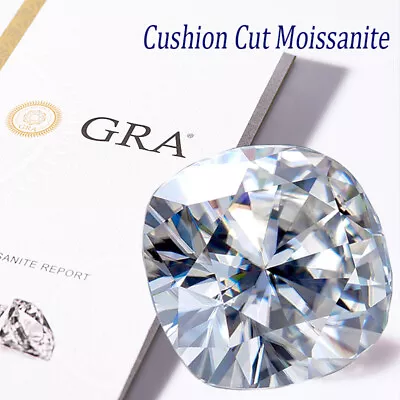 White D Color Cushion Cut Moissanite Loose Gemstone VVS1 GRA Certificate Jewelry • $14.20