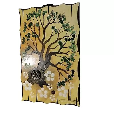 Woods Of The World 3D Owl Tree Vintage Retro Wall Hanging Plaque Painted Signed • $29.11