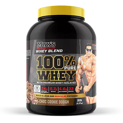 Max's 100% Pure Whey Protein 5lb // Isolate Wpi Wpc Super Lean Powder Recovery. • $109.98