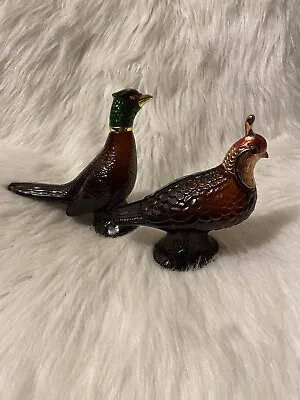 Vintage Avon Pheasant & Quail Decanter Glass Bottles • $15