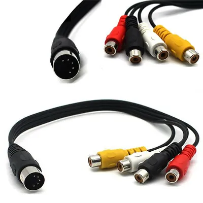 Din 5 Pin Male To 4 RCA Phono Female Sockets Adapter Audio Video Cable 5Pin Cord • $3.99