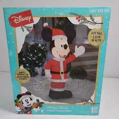 Disney Christmas Mickey Mouse Santa Airblown Inflatable Gemmy 4ft • $50