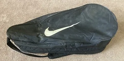 VTG 90s Nike Tennis Double Racket Tote Shoulder Strap Bag + Shoe Pocket Black • $19.99