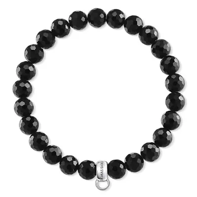 Genuine Thomas Sabo Charm Club Black Obsidian Stretch Bracelet CX0220 • $59