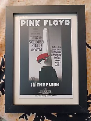 Framed Mini Concert Poster Pink Floyd In The Flesh Soldier Field Chicago 1977 • $8.99