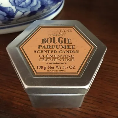 L’Occitane Bougie Candle 3.5 OZ Hexagon Tin Clementine Scent New RARE • $24.99