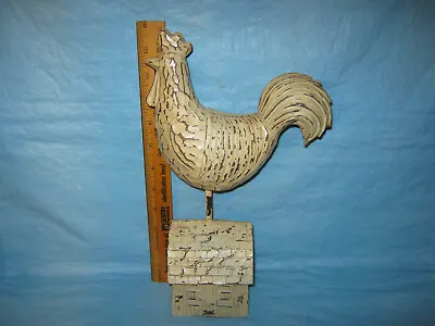 Vintage Country Farmhouse Decor 12  Rooster Figurine Sitting On A Barn • $9.95